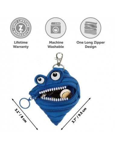 Portofel cu fermoar, pentru monezi, ZIPIT Monsters - albastru