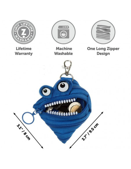 Portofel cu fermoar, pentru monezi, ZIPIT Monsters - albastru
