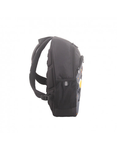 Rucsac negru LEGO M-Line, cu buzunar frontal - design gri