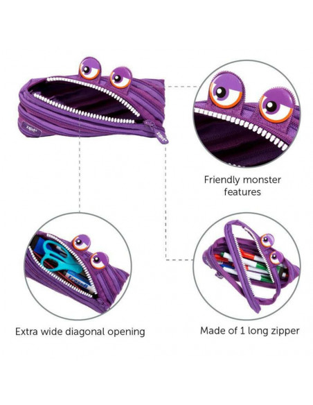 Penar cu fermoar, ZIPIT Wildlings - mov,ZP-147911