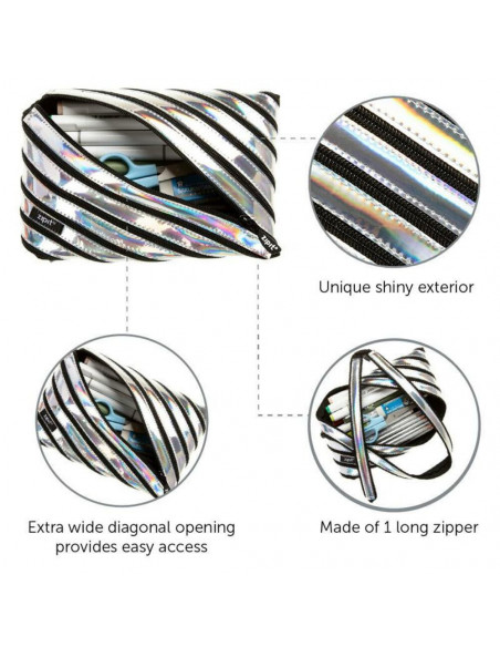Penar cu fermoar, ZIPIT Metallic Jumbo - argintiu,ZP-423085