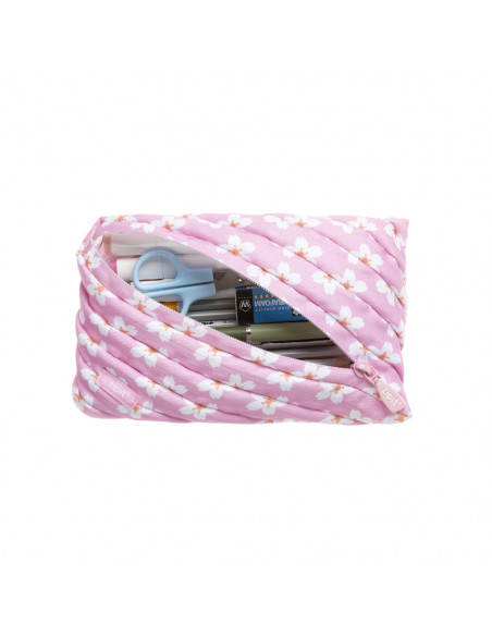 Penar cu fermoar, ZIPIT Fresh Jumbo - roz cu flori,ZP-422880