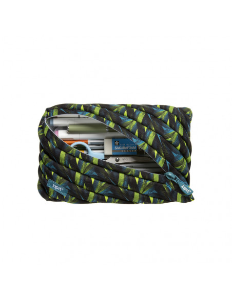 Penar cu fermoar, ZIPIT Fresh Jumbo - verde cu flori,ZP-422903