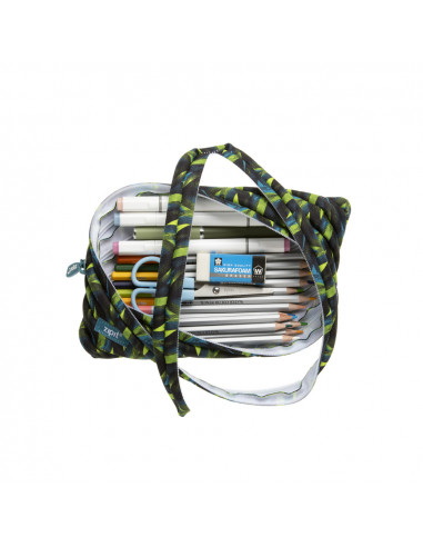 Penar cu fermoar, ZIPIT Fresh Jumbo - verde cu flori,ZP-422903