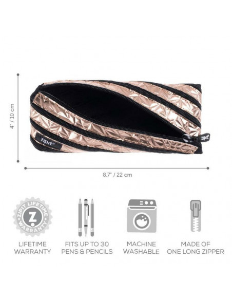 Penar cu fermoar, ZIPIT Metallic - bronz,ZP-192433