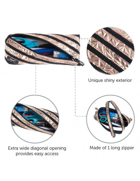 Penar cu fermoar, ZIPIT Metallic - bronz,ZP-192433