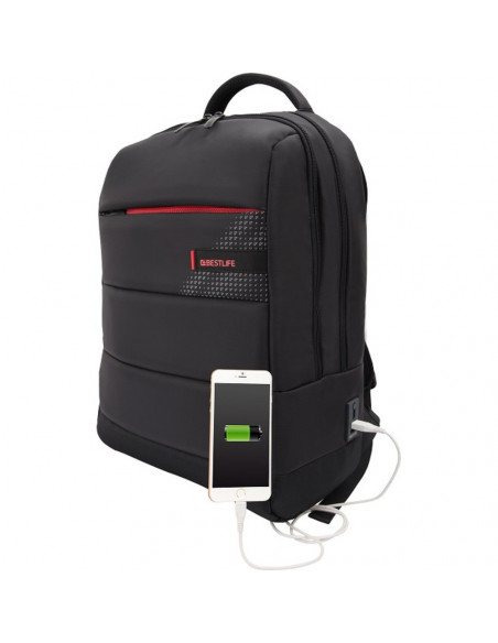 Geanta BESTLIFE Cplus Black - laptop 16 inch, charge pentru USB
