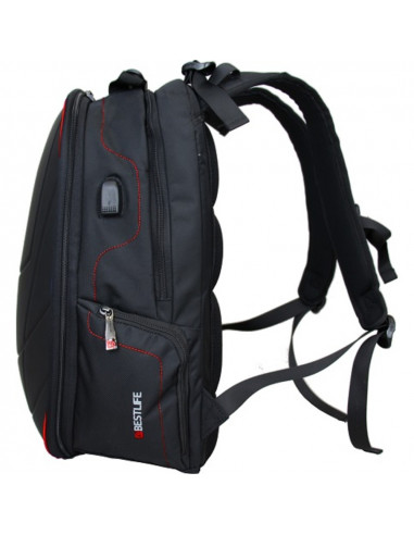 Rucsac BESTLIFE Gaming Assailant - negru/rosu - laptop 17 inch