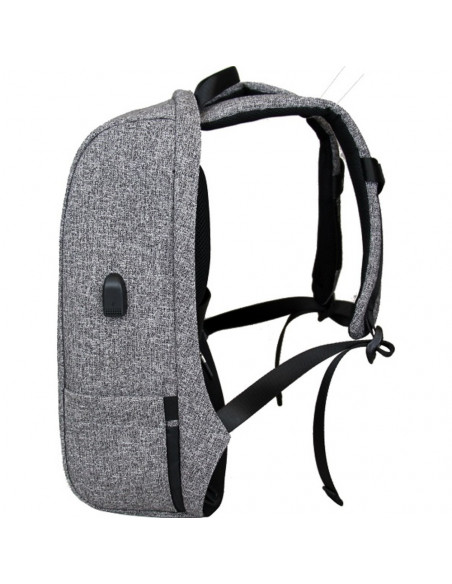 Rucsac BESTLIFE Travel Safe - gri/negru - laptop 16 inch