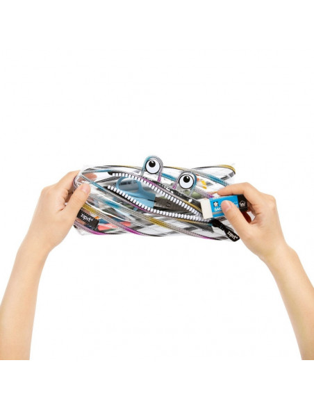 Penar cu fermoar, ZIPIT Clear Monster - curcubeu,ZP-426505