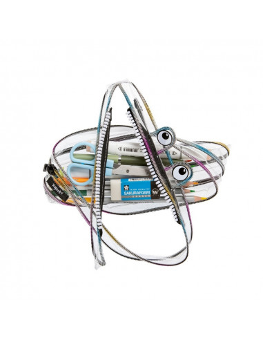 Penar cu fermoar, ZIPIT Clear Monster - curcubeu,ZP-426505