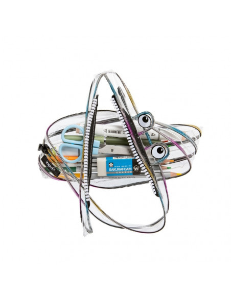 Penar cu fermoar, ZIPIT Clear Monster - curcubeu,ZP-426505