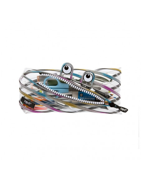 Penar cu fermoar, ZIPIT Clear Monster - curcubeu,ZP-426505