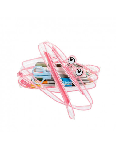 Penar cu fermoar, ZIPIT Clear Monster - roz,ZP-426529