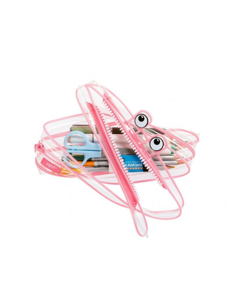 Penar cu fermoar, ZIPIT Clear Monster - roz,ZP-426529