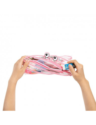 Penar cu fermoar, ZIPIT Clear Monster - roz,ZP-426529