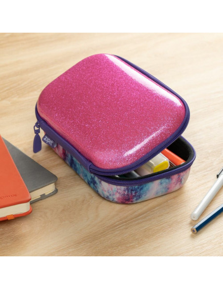 Penar cu fermoar, ZIPIT Glitter Storage box - roz,ZP-428929