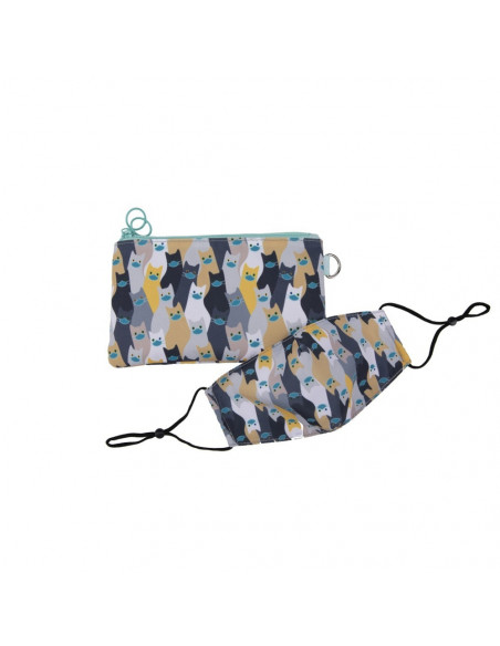 Penar dublu cu fermoar si masca material textil, ZIPIT Face-It