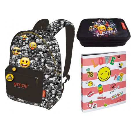 Set Scoala Pigna Emoji 1 - Ghiozdan, Penar 3 Fermoare Set Scoala Pigna Emoji 1 - Ghiozdan, Penar 3 Fermoare