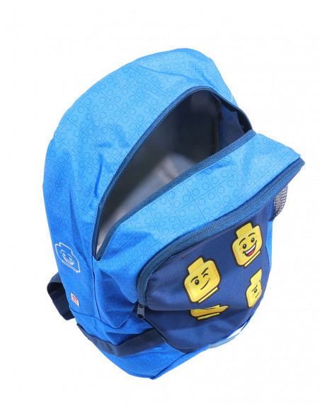 Rucsac scoala LEGO V-Line - design Faces Blue,LG-10048-2006