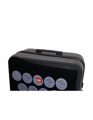 Troller 28 inch, material ABS, LEGO Brick Dots - negru cu