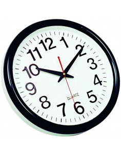 Ceas de perete, D-28 cm, cifre arabe, cadran alb, rama plastic