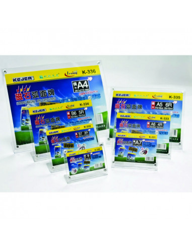Display plastic cu magneti, pentru pliante, forma curbata