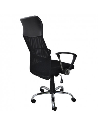 Scaun de birou, brate metalice, rotile, mesh textil/piele