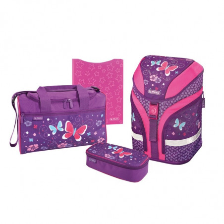 Set Scoala Herlitz Motion Plus Purple Butterfly - Ghiozdan Set Scoala Herlitz Motion Plus Purple Butterfly - Ghiozdan