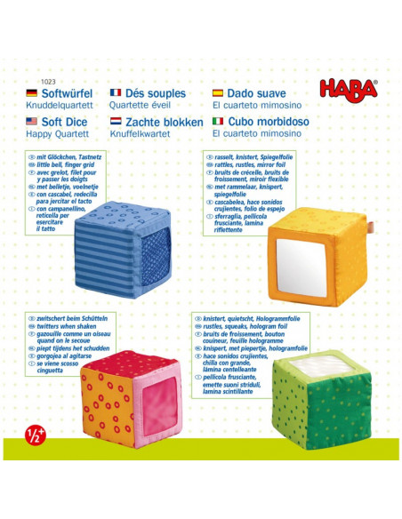 Set de cuburi senzoriale Happy Quartett, Haba,1023