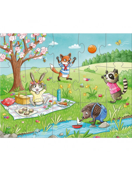 Set 4 puzzle-uri cu figurine Anotimpurile, HABA,301888