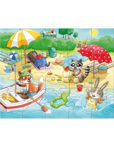 Set 4 puzzle-uri cu figurine Anotimpurile, HABA,301888