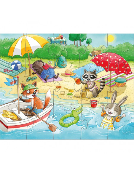 Set 4 puzzle-uri cu figurine Anotimpurile, HABA,301888