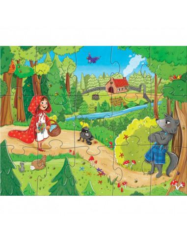 Set 4 puzzle-uri cu figurine In lumea basmelor, HABA,304701