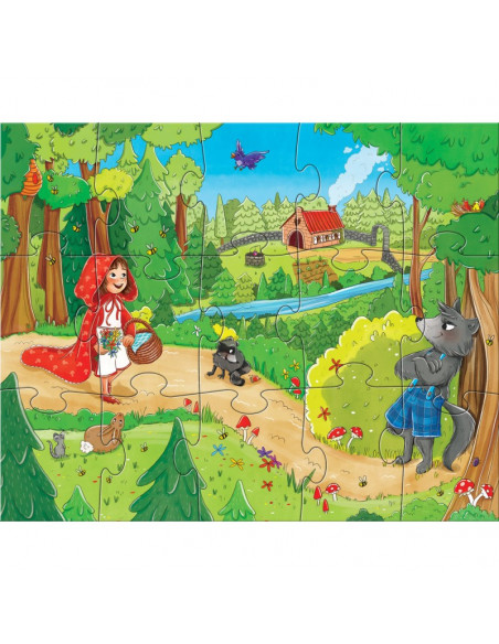 Set 4 puzzle-uri cu figurine In lumea basmelor, HABA,304701
