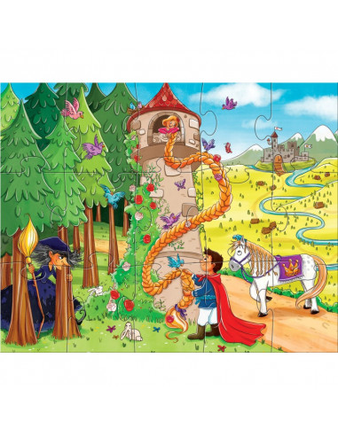Set 4 puzzle-uri cu figurine In lumea basmelor, HABA,304701