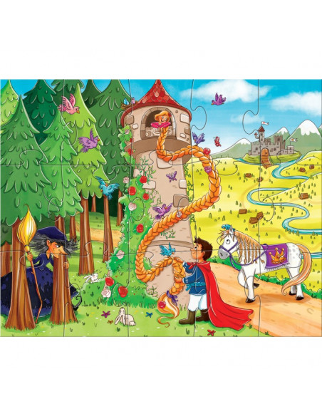 Set 4 puzzle-uri cu figurine In lumea basmelor, HABA,304701