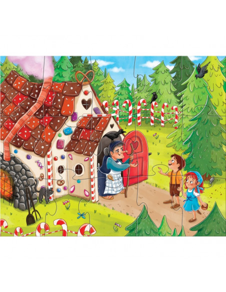 Set 4 puzzle-uri cu figurine In lumea basmelor, HABA,304701