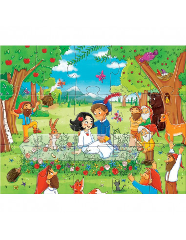 Set 4 puzzle-uri cu figurine In lumea basmelor, HABA,304701