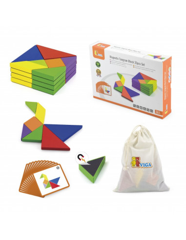Joc Tangram magnetic cu 35 piese, Viga,50643