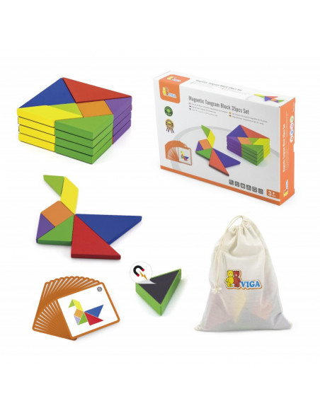 Joc Tangram magnetic cu 35 piese, Viga,50643