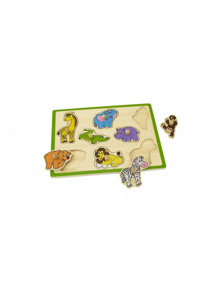 Puzzle cu maner - Animale salbatice, Viga,50019