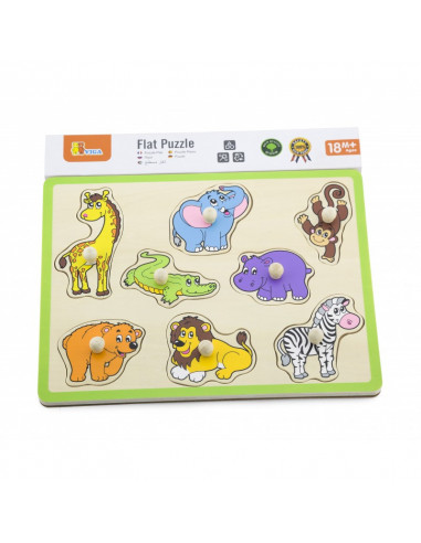 Puzzle cu maner - Animale salbatice, Viga,50019