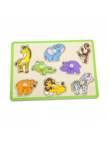 Puzzle cu maner - Animale salbatice, Viga,50019