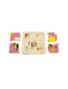 Puzzle din lemn din 4 piese mari - albina, Viga,50138