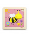 Puzzle din lemn din 4 piese mari - albina, Viga,50138