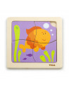 Puzzle din lemn din 4 piese mari - peste, Viga,50144