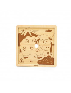Puzzle din 9 piese mari - oaie, Viga,51437 2