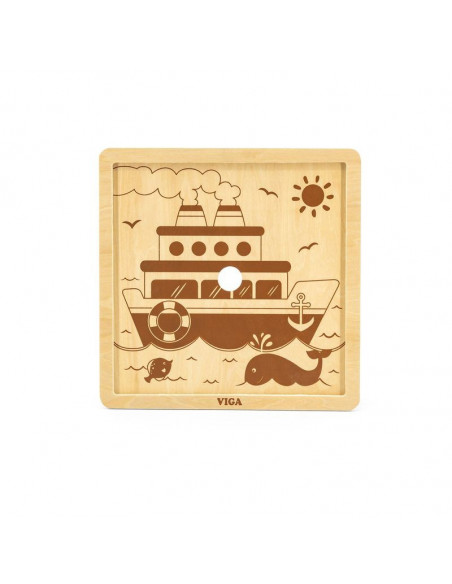Puzzle din 9 piese mari - vapor, Viga,51445