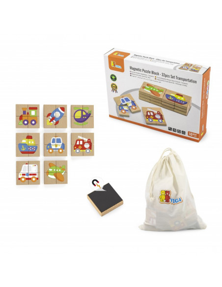 Blocuri magnetice cu imagini mijloace de transport, Viga,50723